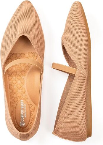 Frank Mully Womens Flats with Straps Pointed Toe Flat Shoes Low Wedge Heel Comfortable Arch Support Flats for Women in Saudi Arabia