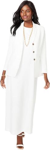Jessica London Women's Plus Size 2-Piece Stretch Crepe Single-Breasted Maxi Jacket Dress in Saudi Arabia