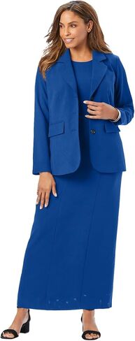 Jessica London Women's Plus Size 2-Piece Stretch Crepe Single-Breasted Maxi Jacket Dress in Saudi Arabia