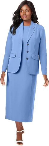 Jessica London Women's Plus Size 2-Piece Stretch Crepe Single-Breasted Maxi Jacket Dress in Saudi Arabia