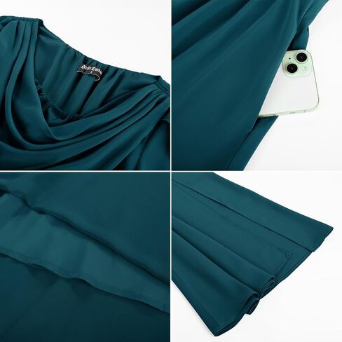 Scarlet Darkness Women Renaissance Dress Split Bell Sleeve Cowl Neck Peasant Medieval Dress in Saudi Arabia