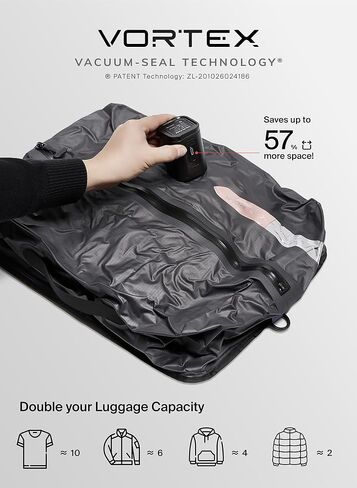 Black Voyage Reusable Vacuum Compression Travel Bag for Carry-On Suitcase and Backpack, Recycled IP67 Waterproof Space Saver Airback Vacpack (2-Pack, 18L - No Pump) in Saudi Arabia