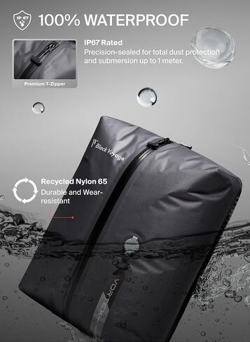 Black Voyage Reusable Vacuum Compression Travel Bag for Carry-On Suitcase and Backpack, Recycled IP67 Waterproof Space Saver Airback Vacpack (2-Pack, 18L - No Pump) in Saudi Arabia
