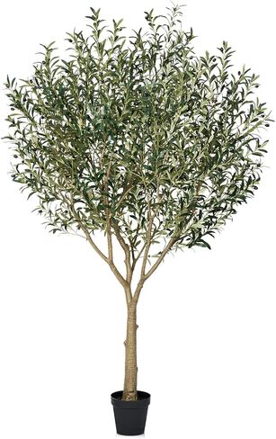شجرة الزيتون الاصطناعية 6 أقدام - أشجار الزيتون المزيفة الكبيرة الداخلية بأوراق الحرير 1676 ، نبات فو في الهواء الطلق مع مقاومة للأشعة فوق البنفسجية لغرفة المعيشة ، المكتب ، الفناء ، ديكور المنزل ، VN157 in Kuwait