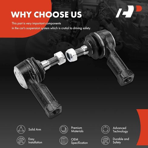 A-Premium 2 x Front Outer Tie Rod Ends, Compatible with Mitsubishi Outlander 2007-2019, Outlander PHEV 2019, Outlander Sport 2011-2019, Lancer 2008-2017 in Saudi Arabia
