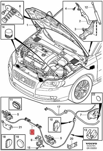 30671768 كابل تحرير محرك السيارات لفولفو S80 V70 XC70 in Saudi Arabia
