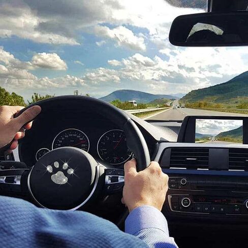 4PCS Crystal Car Decoration Stickers, Bling Rhinestone Dog Paw Print, Waterproof Sparkly Dog Cat Footprint Decal, Car Bumper Window Laptops Decor, Auto Accessories for Women Girl (Pink) in Saudi Arabia