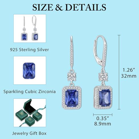 FJ الأميرة قطع استرخى إسقاط أقراط 925 فضة Leverback ساحة هالة أقراط جوهرة الميلاد مجوهرات هدايا للنساء in Kuwait