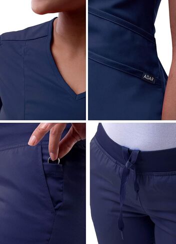 Adar Pro Core Classic Scrub Set for Women - Tailored V-Neck Scrub Top & Tailored Yoga Scrub Pants in Saudi Arabia