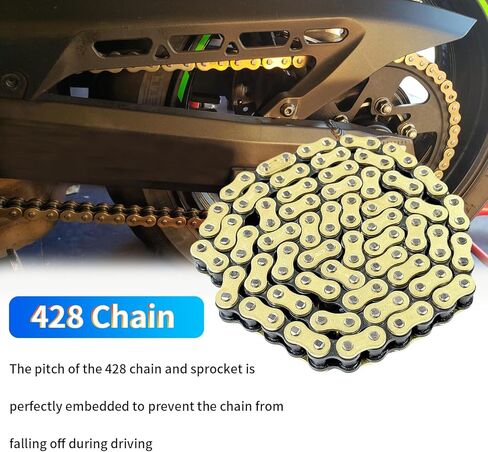 428H Chain 132 Links & Chain Breaker with 6pcs Connecting Master Link Fit for 110cc 125cc 50cc 90cc Dirt Pit Bike ATV; Heavy Duty Drive Seamless Steel Pipe Motorcycle Chain in Saudi Arabia
