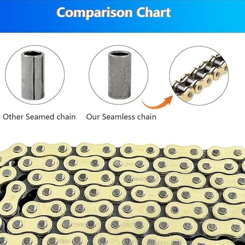 428H Chain 132 Links & Chain Breaker with 6pcs Connecting Master Link Fit for 110cc 125cc 50cc 90cc Dirt Pit Bike ATV; Heavy Duty Drive Seamless Steel Pipe Motorcycle Chain in Saudi Arabia
