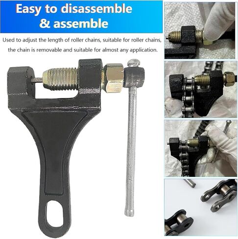428H Chain 132 Links & Chain Breaker with 6pcs Connecting Master Link Fit for 110cc 125cc 50cc 90cc Dirt Pit Bike ATV; Heavy Duty Drive Seamless Steel Pipe Motorcycle Chain in Saudi Arabia