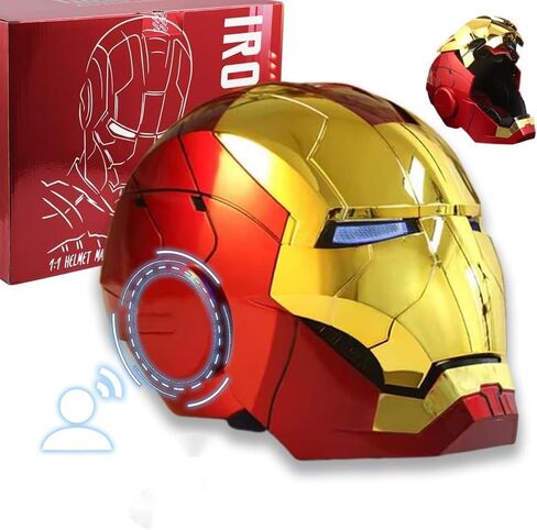 Wearable Iron Helmet with Eyes Glow Voice, Touch and Remote Control Cool Stuff Super Hero Mask Cosplay Costume Suits Amazing Helmets hot Toys Masks for Adults for Age 12+ Years Old in Saudi Arabia