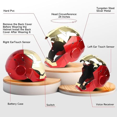 Wearable Iron Helmet with Eyes Glow Voice, Touch and Remote Control Cool Stuff Super Hero Mask Cosplay Costume Suits Amazing Helmets hot Toys Masks for Adults for Age 12+ Years Old in Saudi Arabia