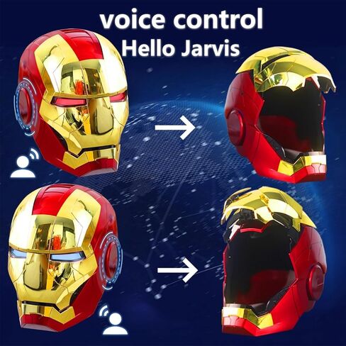 Wearable Iron Helmet with Eyes Glow Voice, Touch and Remote Control Cool Stuff Super Hero Mask Cosplay Costume Suits Amazing Helmets hot Toys Masks for Adults for Age 12+ Years Old in Saudi Arabia