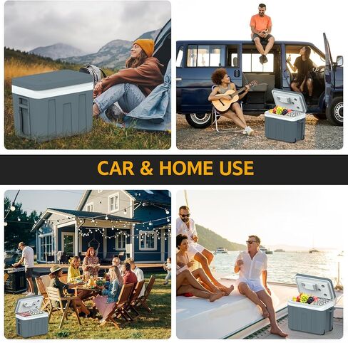 12V Electric Car Cooler & Warmer with Wheels & Handle, 48 Quart (45 L) 12 Volt DC & 110V AC Portable Thermoelectric Fridge Plug in Cooler for Car/RV/Camping/Travelling/Truck/Picnic in Kuwait