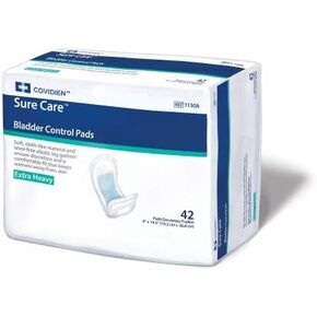 Sure Care Unisex Incontinent Pad Contoured 4 X 14-1/2 Inch 1130A, Extra Heavy, 42 Ct in Kuwait