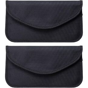 2 PCS Faraday Bags for Phones, Faraday Bag Pouch Shield Cage Wallet Phones, Anti-tracking Anti Theft Car Protection Signal, Signal Blocker Pouch Case Bag Handset Function Bags (Black) in Kuwait