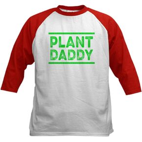 Cafepress Plant Daddy نباتي نباتي بيسبول بيسبول Jersey Kids Cotton Baseball Jersey ، 3/4 Raglan Sleeve Shirt in Kuwait