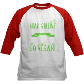 Cafepress نباتي دعوة نباتي نباتي منصة البيسبول جيرسي القطن القطن جيرسي ، 3/4 قميص الأكمام راجلان in Kuwait