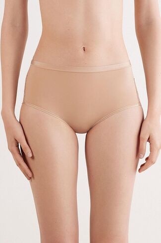 Woman's Microfiber and Lace High Rise Panties in Kuwait