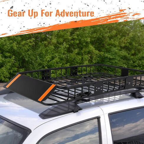 Roof Rack Basket - 64"x39"x6" Cargo Carrier, 200LBS Heavy Duty, Versatile Design, Easy Installation, Black Car Top Luggage Holder for SUV, Truck, RV Camping Storage in Saudi Arabia
