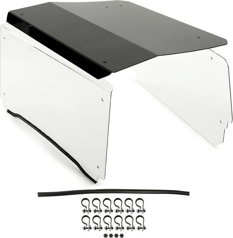 KUAFU Front+Rear Windshield and Roof Compatible with 2009-2021 Polaris RZR 170 Full Clear Flip Windscreen Hard Top Roof in Saudi Arabia