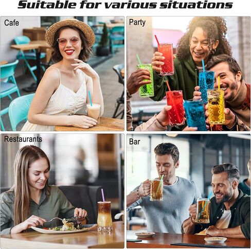 [100 قطعة] شفاطات بلاستيكية مغلفة بشكل فردي من Bendy - شفاطات شرب سوداء مرنة طويلة يمكن التخلص منها مقاس 8.25 بوصة in Kuwait