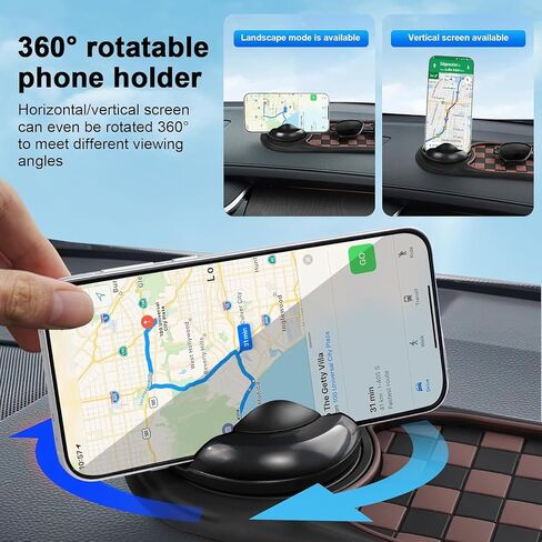 Multifunctional Car Anti-Slip Mat – Rotatable Anti-Skid Car Dashboard Pad with Temporary Parking Number | 4 in 1 Mobile Phone Stand for Cars | Vehicle Dash Grip Pad | Accessories Organizer for Cars in Saudi Arabia