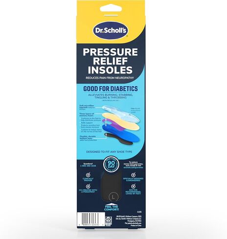 Dr. Scholl’s Pressure Relief Insoles - The Only Proven Insole to Reduce Episodes of Nerve Pain, Neuropathy Pain Relief for Feet, Good for Diabetics, Reduces Foot Pressure, Shoe Inserts Men Size 8-14 in Saudi Arabia