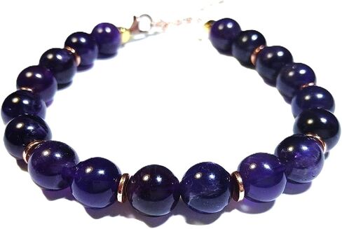 Natural Amethyst Stone Bracelet, Handmade, With Gift Box, Crafted from quality amethyst crystals in Saudi Arabia