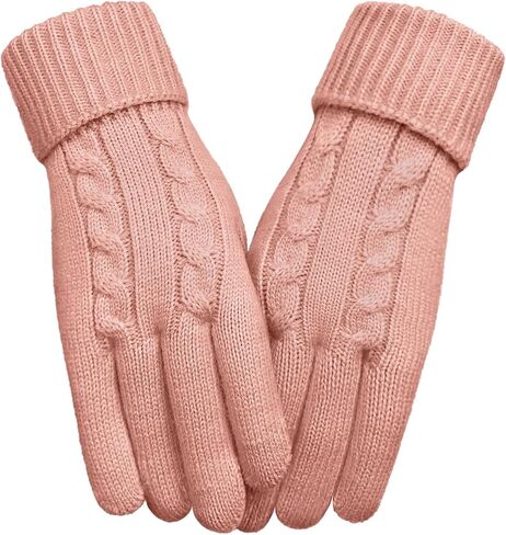 Winter Wool Gloves for Women Warm Touchscreen Fleece Elastic Soft Knit Gloves for Cold Weather Folding Cuffs in Saudi Arabia