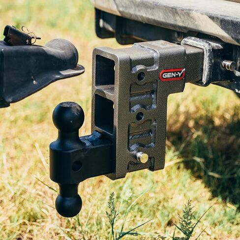 Gen-y Hitch 6 بوصة عقبة قطرة مع حامل مزدوج الكرة مقابل 2.5 بوصة المتلقي-3 مواقع قابلة للتعديل ، 32000 رطل السحب in Saudi Arabia