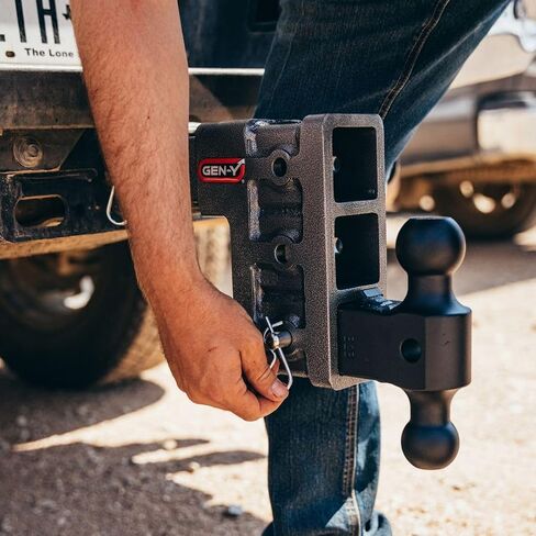 Gen-y Hitch 6 بوصة عقبة قطرة مع حامل مزدوج الكرة مقابل 2.5 بوصة المتلقي-3 مواقع قابلة للتعديل ، 32000 رطل السحب in Saudi Arabia
