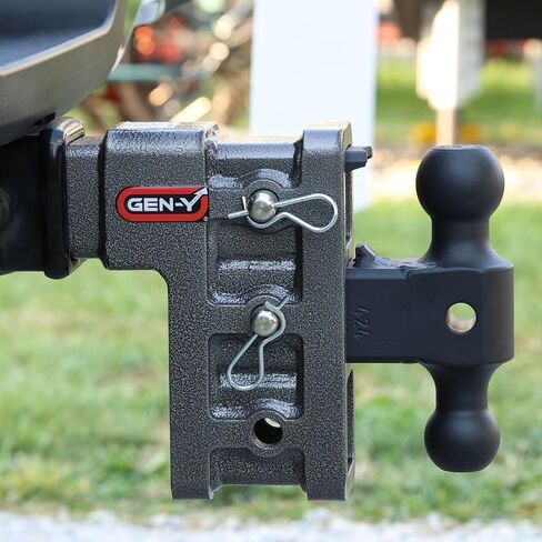 Gen-y Hitch 6 بوصة عقبة قطرة مع حامل مزدوج الكرة مقابل 2.5 بوصة المتلقي-3 مواقع قابلة للتعديل ، 32000 رطل السحب in Saudi Arabia