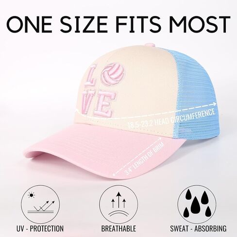 InnoBeta Volleyball Gifts for Teens Girls Hat Cap, Funny Adjustable Embroidered Trucker Hat for Lovers, Team, Players on Senior Night, Birthday, Mother's Day, Christmas in Saudi Arabia