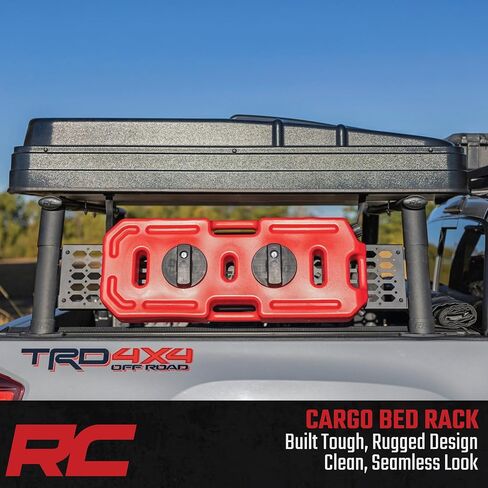 Rough Country Aluminum Bed Rack for 2005-2022 Toyota Tacoma - 73109,Black in Saudi Arabia