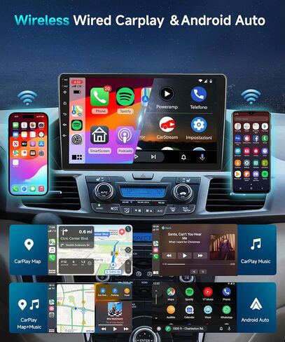 9" Wireless Car Play Car Radio for Honda Odyssey 2010-2017 with Wireless Android Auto,Podofo HD IPS Touch Screen Bluetooth Car Stereo with GPS WiFi FM/RDS Radio Backup Camera【2G RAM+64G ROM】 in Saudi Arabia
