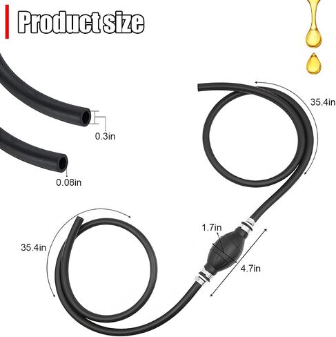 مجموعة خط وقود السيارات ، 5/16 "8MM 3FT خرطوم الوقود مع لمبة مضخة التمهيدي ، وملحقات خرطوم السيارات المضفرة من النايلون ، Universal for SUV Truck Outboard Motor in Kuwait