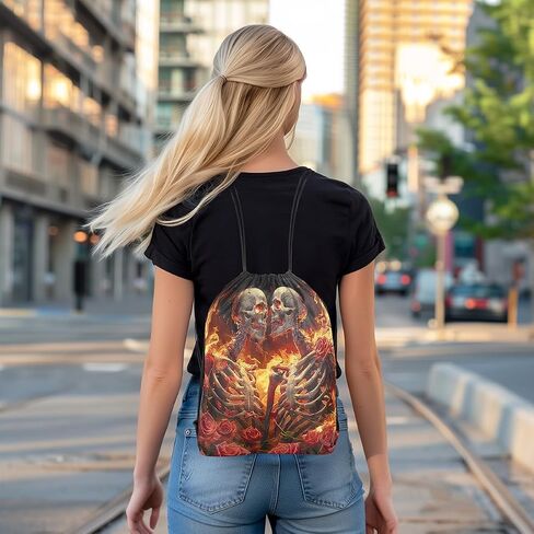 Manfei Autumn Harvest Drawstring Backpack Gym Bag,Happy Fall Grid Truck Cinch Bag,Farmhouse Style Pumpkins Foldable Draw String Back Bag Sports Bag in Saudi Arabia