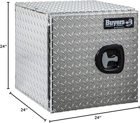 Buyers Products 1705203 Aluminum Underbody Truck Box, 18 x 18 x 30 Inch, Silver Diamond Tread Truck Tool Box W/ Locking Barn Door Closure, Made in the USA, Vehicle Tool Box for Storage & Organization in Saudi Arabia
