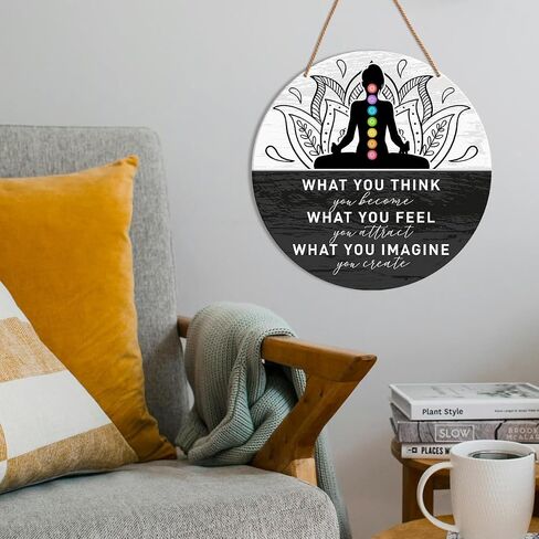 Positive Energy Door Sign Zen Spiritual Room Wall Decor Meditation Witchy Home Wooden Hanging Sign Decorations Gifts for Meditation Yoga Lover, Please Be Mindful of The Energy in Kuwait