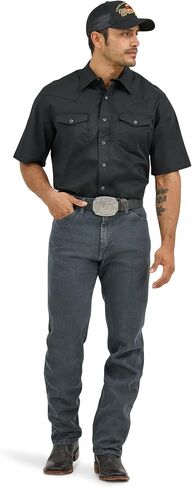 Wrangler Men's Sport Western Basic Two Pocket Short Sleeve Snap Shirt in Saudi Arabia
