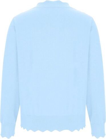 Cardigan Sweaters for Women Long Sleeve Button Down Cardigans Lightweight Scalloped Shrugs Sweater Tops in Kuwait