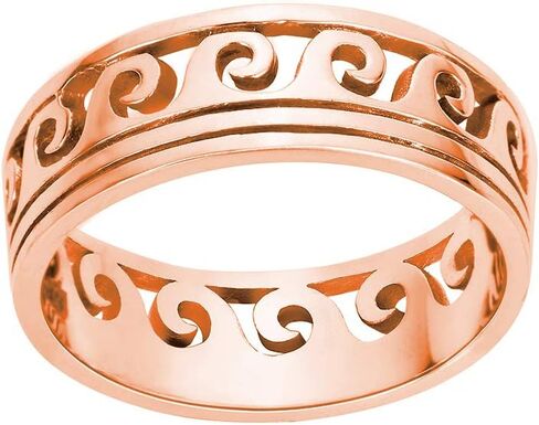 925 Sterling Silver Maori Ocean Wave Ring (Comes in Colors) in Kuwait