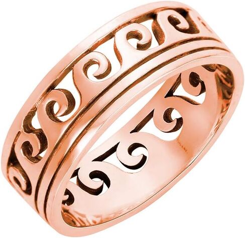 925 Sterling Silver Maori Ocean Wave Ring (Comes in Colors) in Kuwait