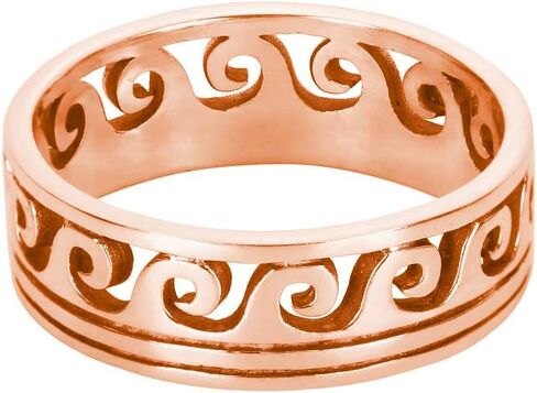 925 Sterling Silver Maori Ocean Wave Ring (Comes in Colors) in Kuwait