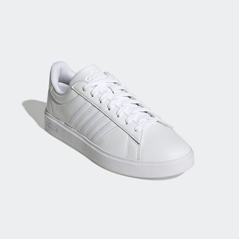 حذاء رياضي رجالي من adidas Grand Court 2.0، أبيض/أخضر جامعي/أصفر عملي، 8 in Saudi Arabia