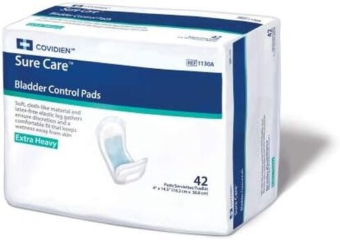 Sure Care Unisex Incontinent Pad Contoured 4 X 14-1/2 Inch 1130A, Extra Heavy, 42 Ct in Saudi Arabia