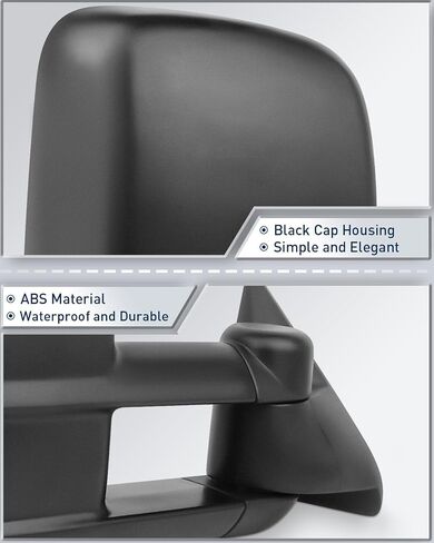 ECCPP Towing Mirrors Tow Mirrors with 1988-1998 for Chevy/for GMC Silverado/Sierra 1500 2500 3500 Pickup Manual Adjusted No Heated No Turn Signal Black Housing Pickup Truck Mirrors in Kuwait